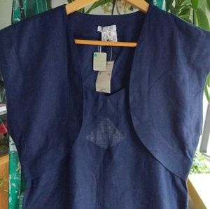 Vintage %100 linen blue Testori dress